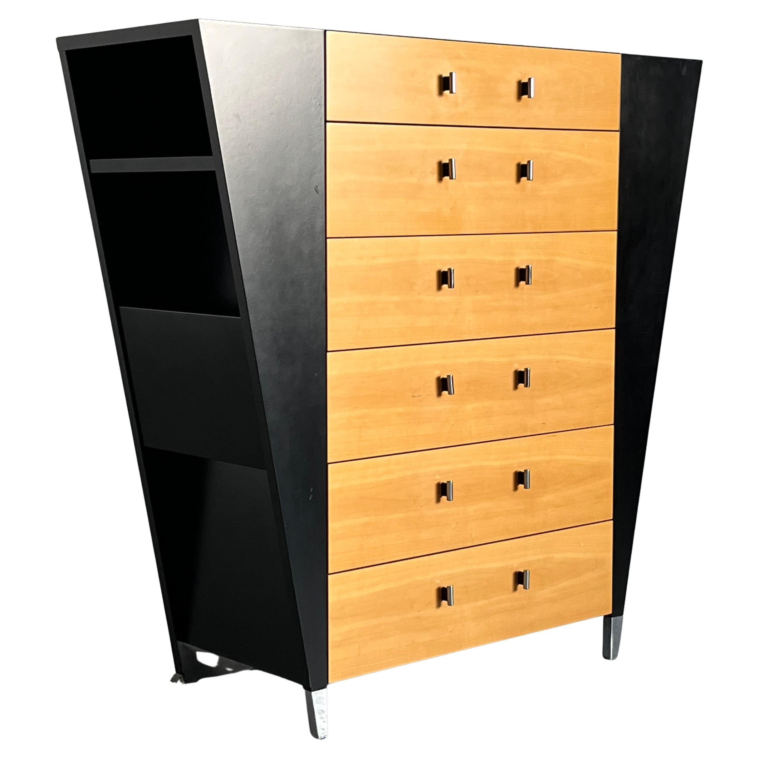 Vintage Postmodern Memphis Design Chest of Drawers in Beechwood by Schönbuch