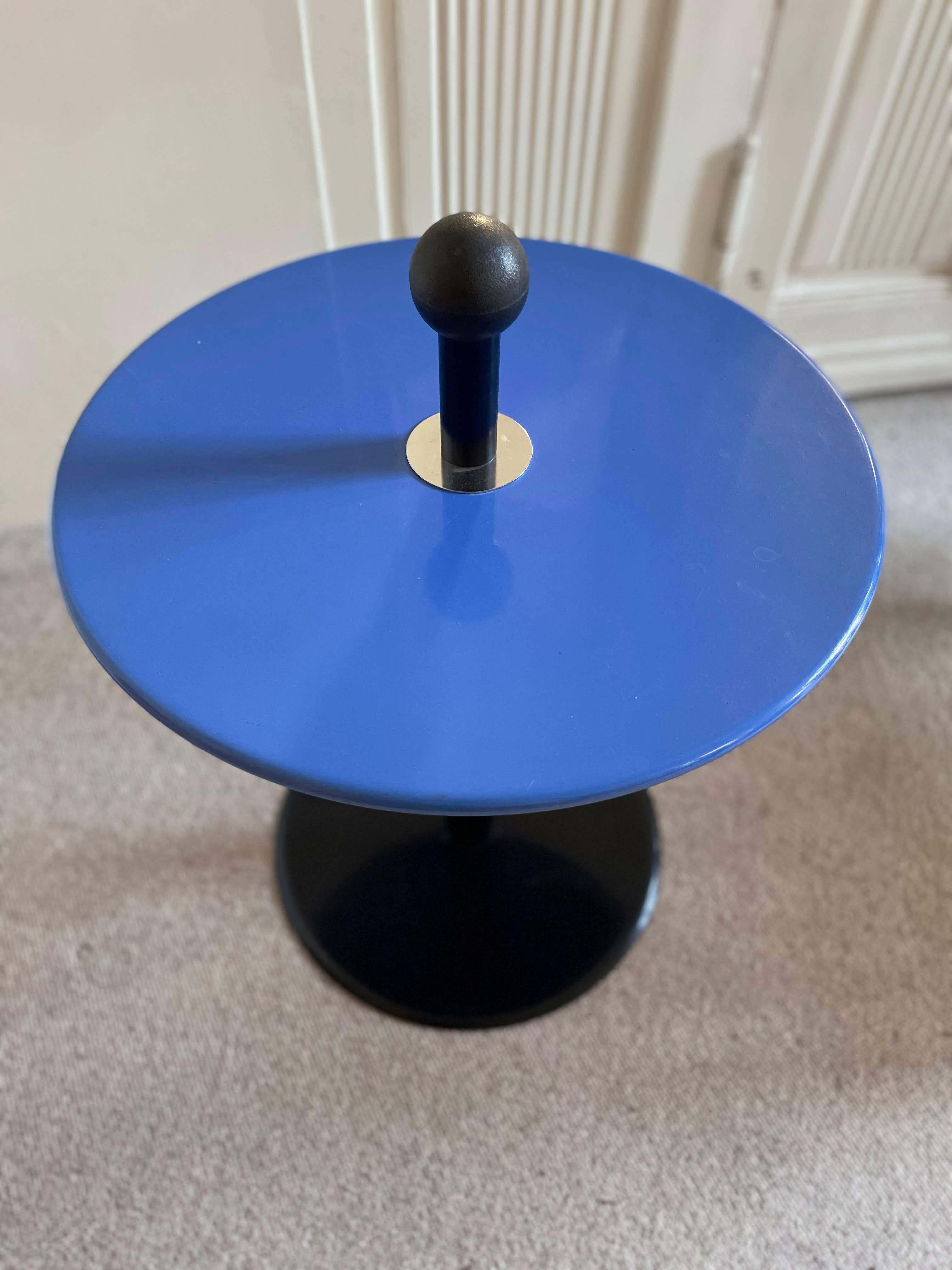 Lacquered Vintage Postmodern Memphis Style Side Table 1980s
