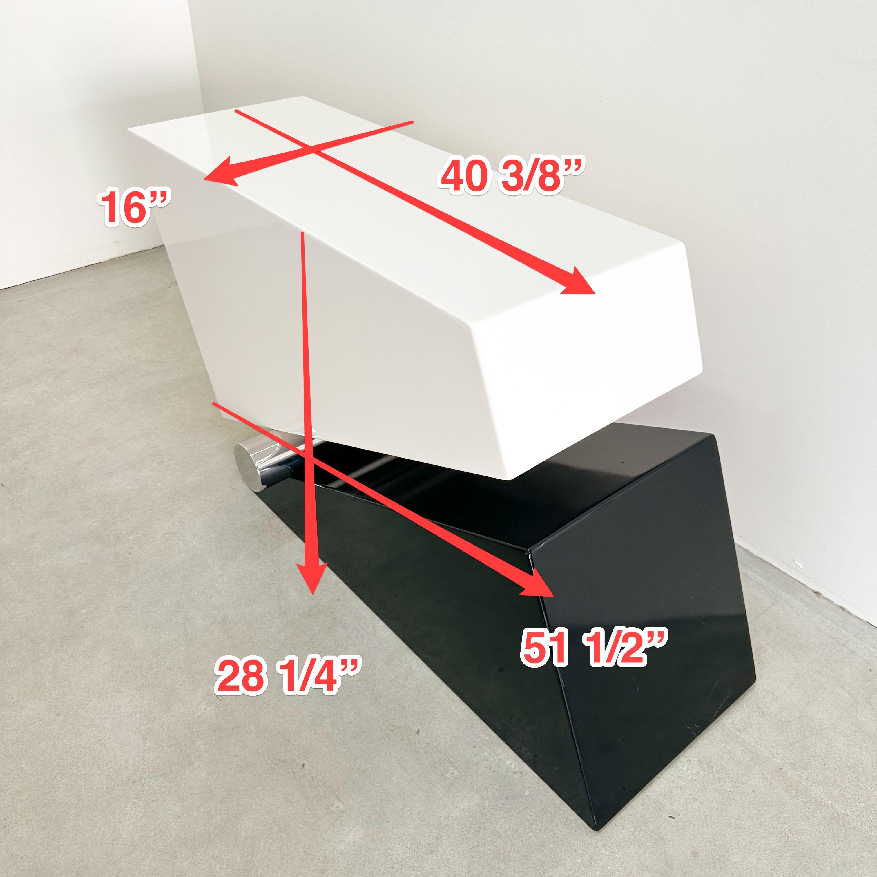 Vintage Postmodern Metal Geometric Sculpture Table Base - Signed 1985 en vente 4