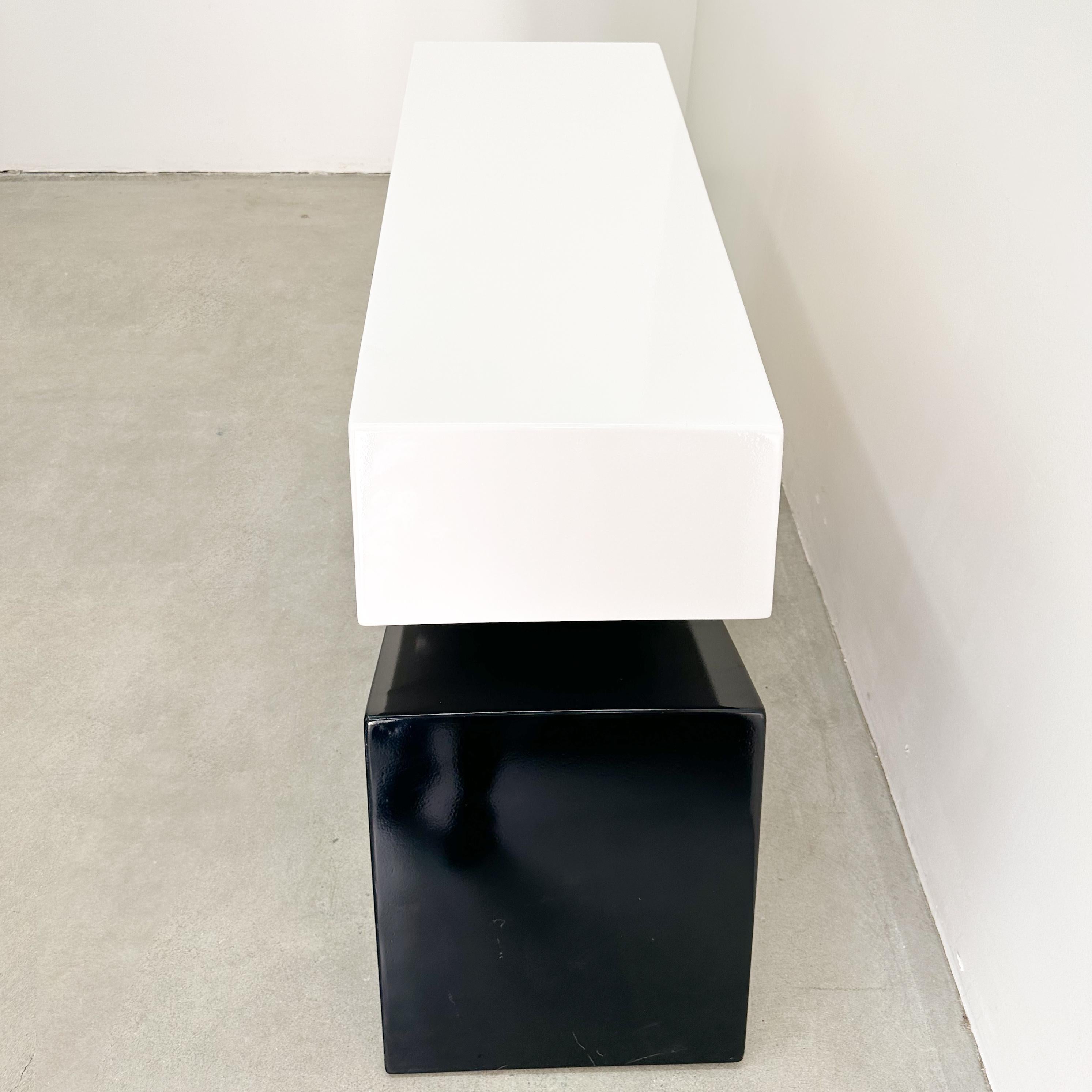 Vintage Postmodern Metal Geometric Sculpture Table Base - Signed 1985 en vente 1
