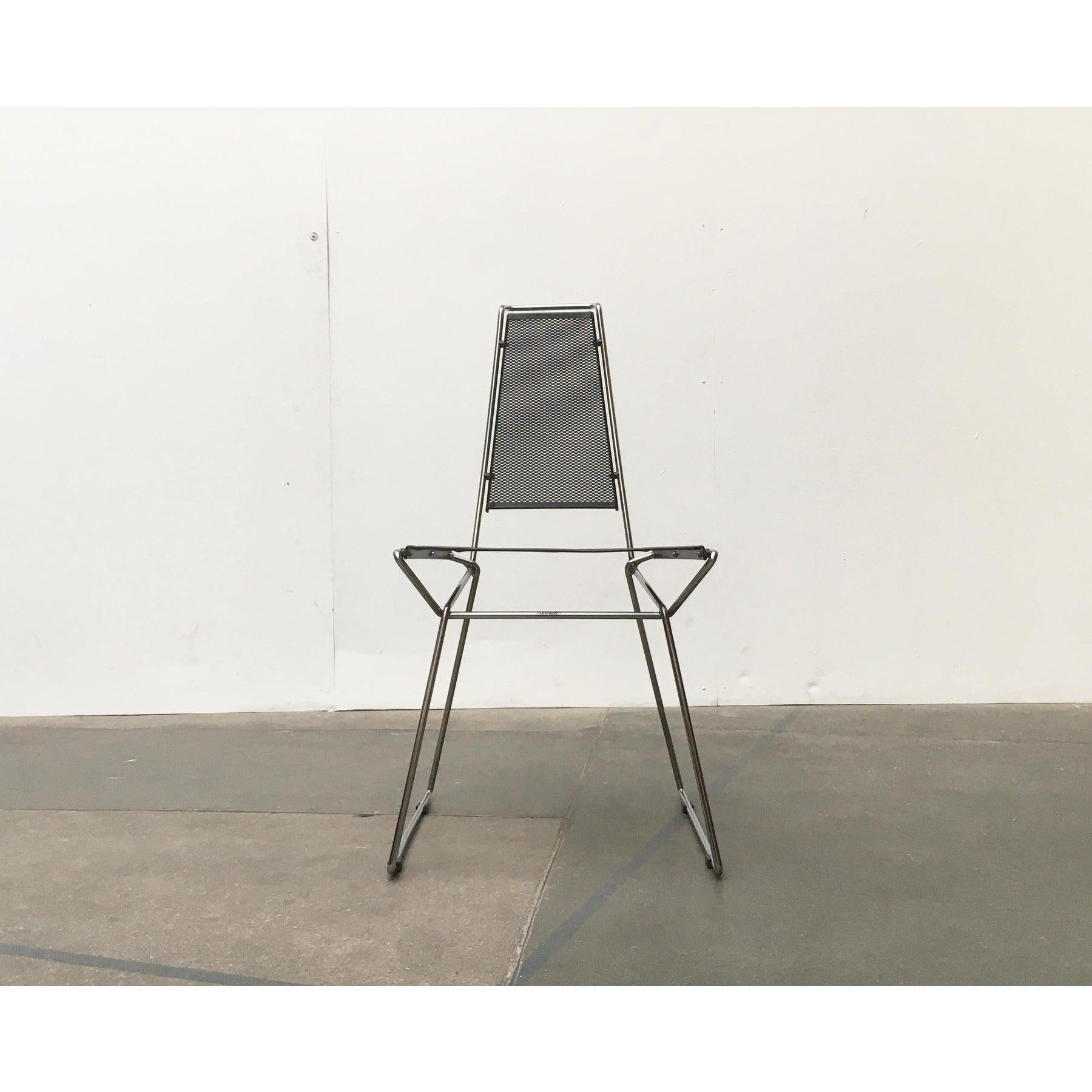 Post-Modern Vintage Postmodern Metal Side Chair by Rolf Rahmlow, 1980s For Sale
