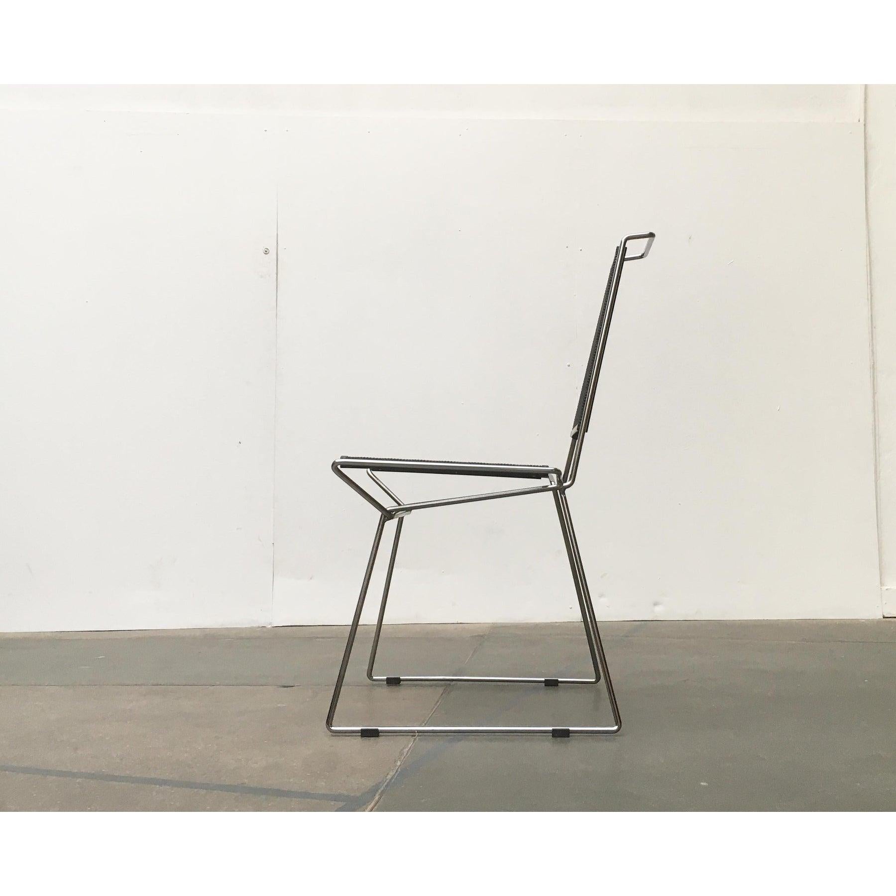 Vintage Postmodern Metal Side Chair by Rolf Rahmlow, 1980s In Good Condition For Sale In Hamburg, DE
