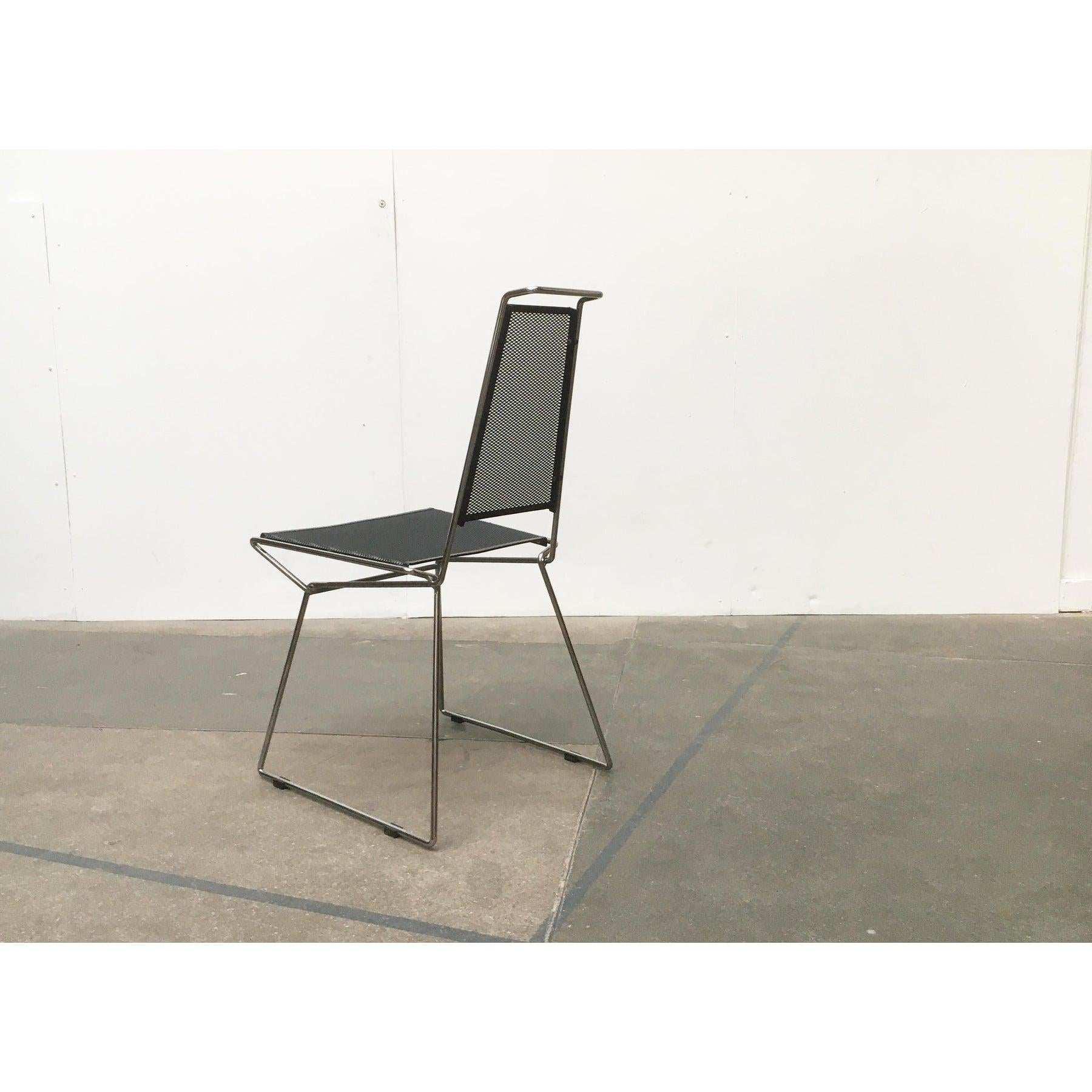 20th Century Vintage Postmodern Metal Side Chair by Rolf Rahmlow, 1980s For Sale
