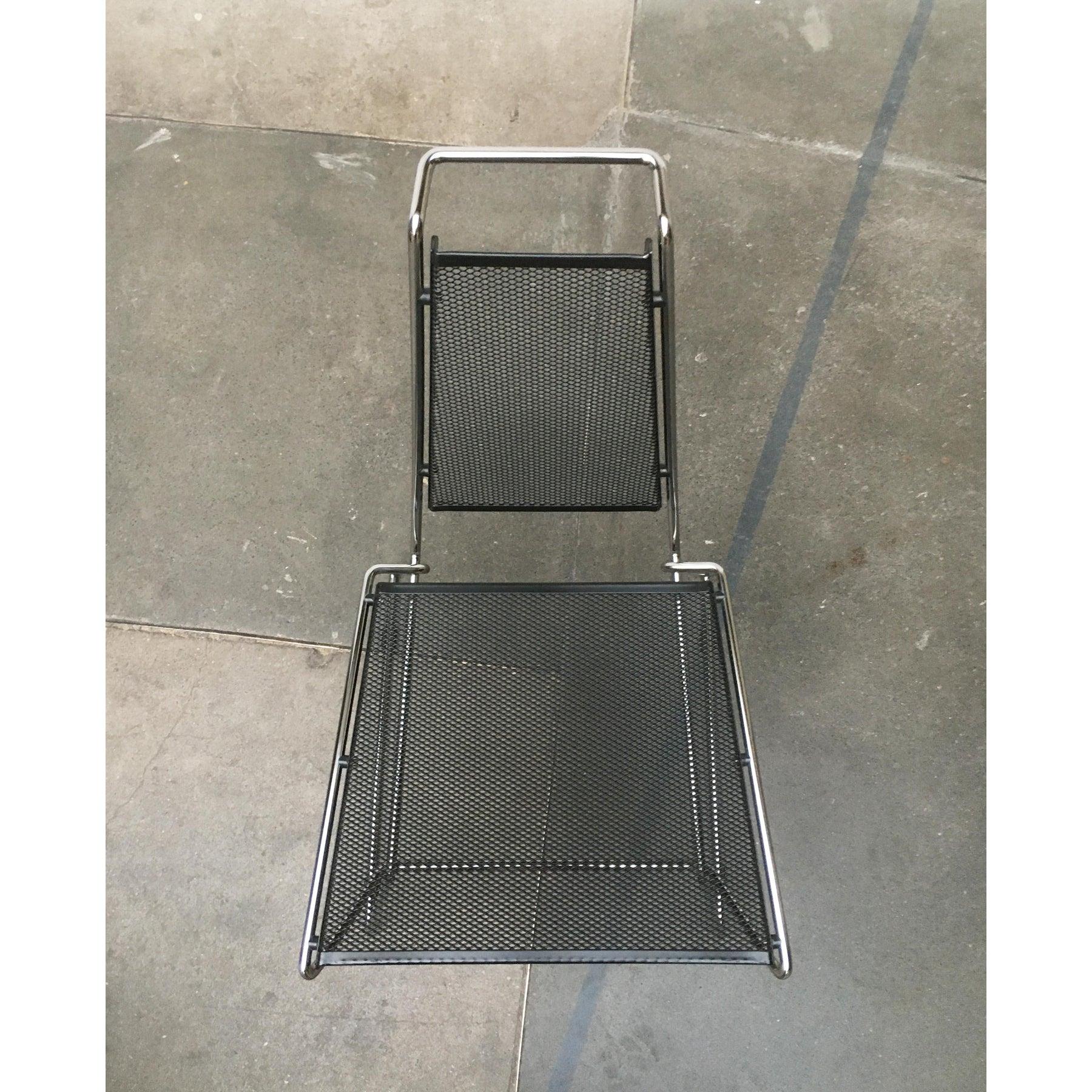 Vintage Postmodern Metal Side Chair by Rolf Rahmlow, 1980s For Sale 1