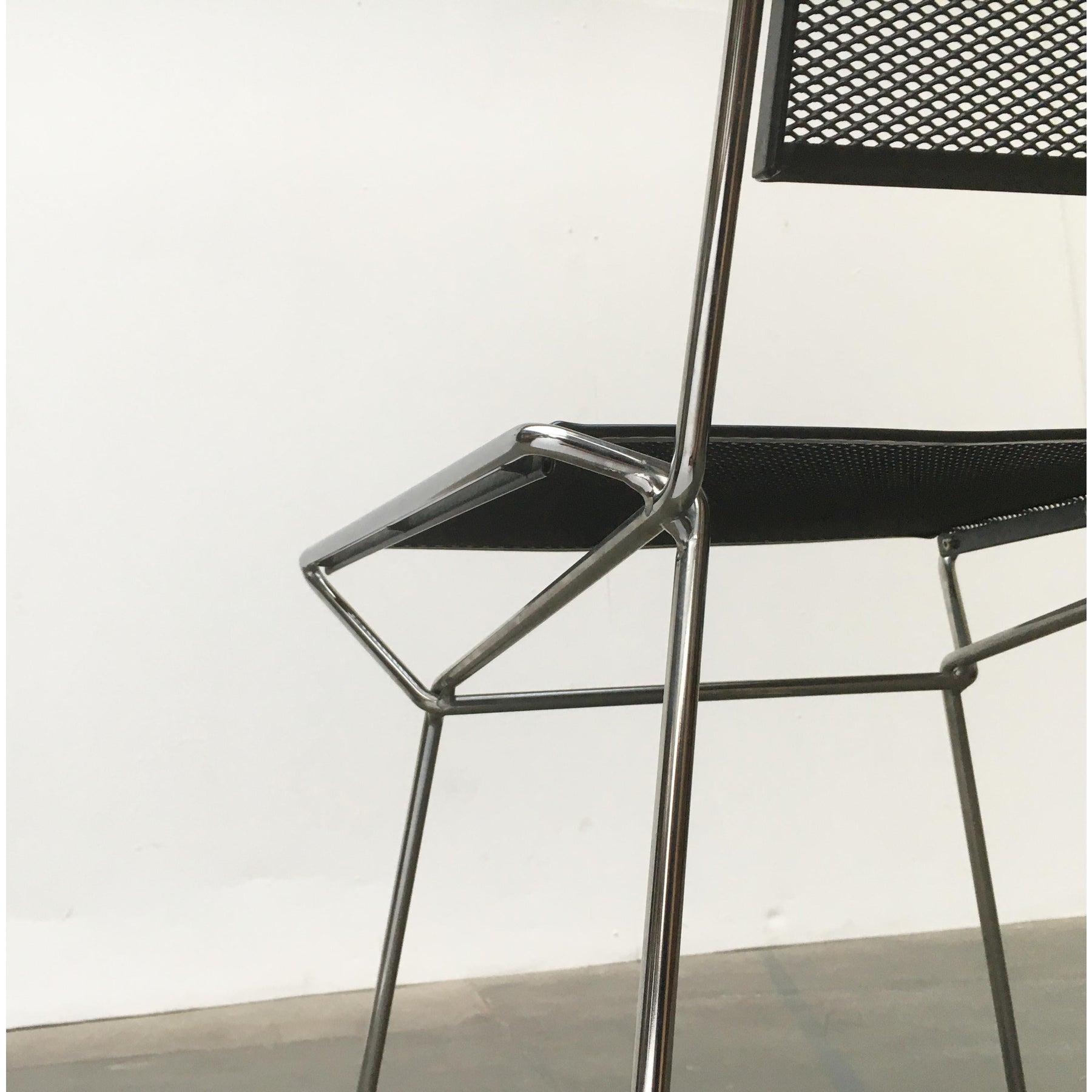 Vintage Postmodern Metal Side Chair by Rolf Rahmlow, 1980s For Sale 4