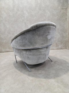 Vintage Postmodern Milo Baughman Boldido Lounge Chair In Velvet