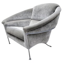 Vintage Postmodern Milo Baughman Boldido Lounge Chair In Velvet