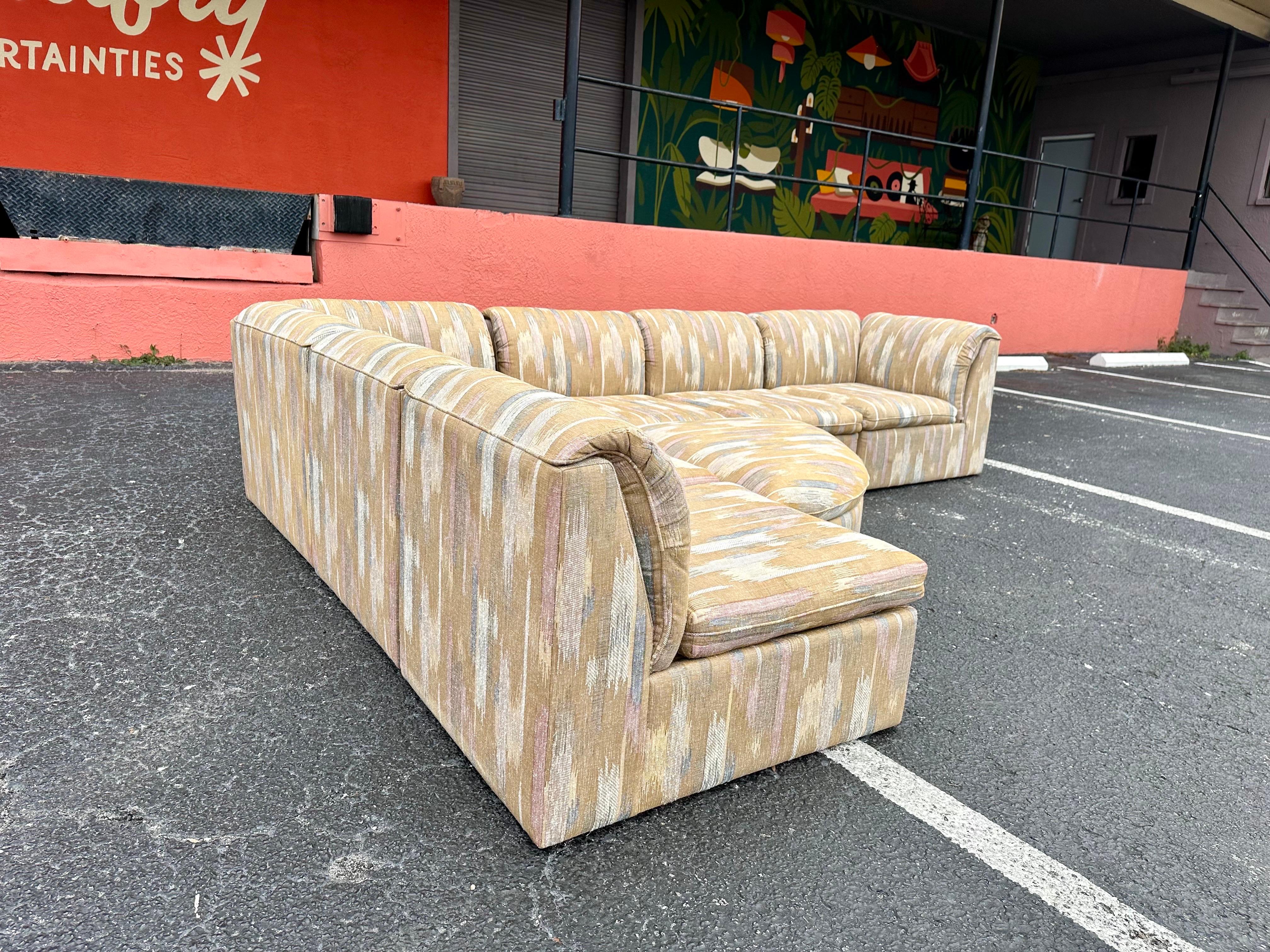 Vintage Postmodern Modular Sectional Sofa 3