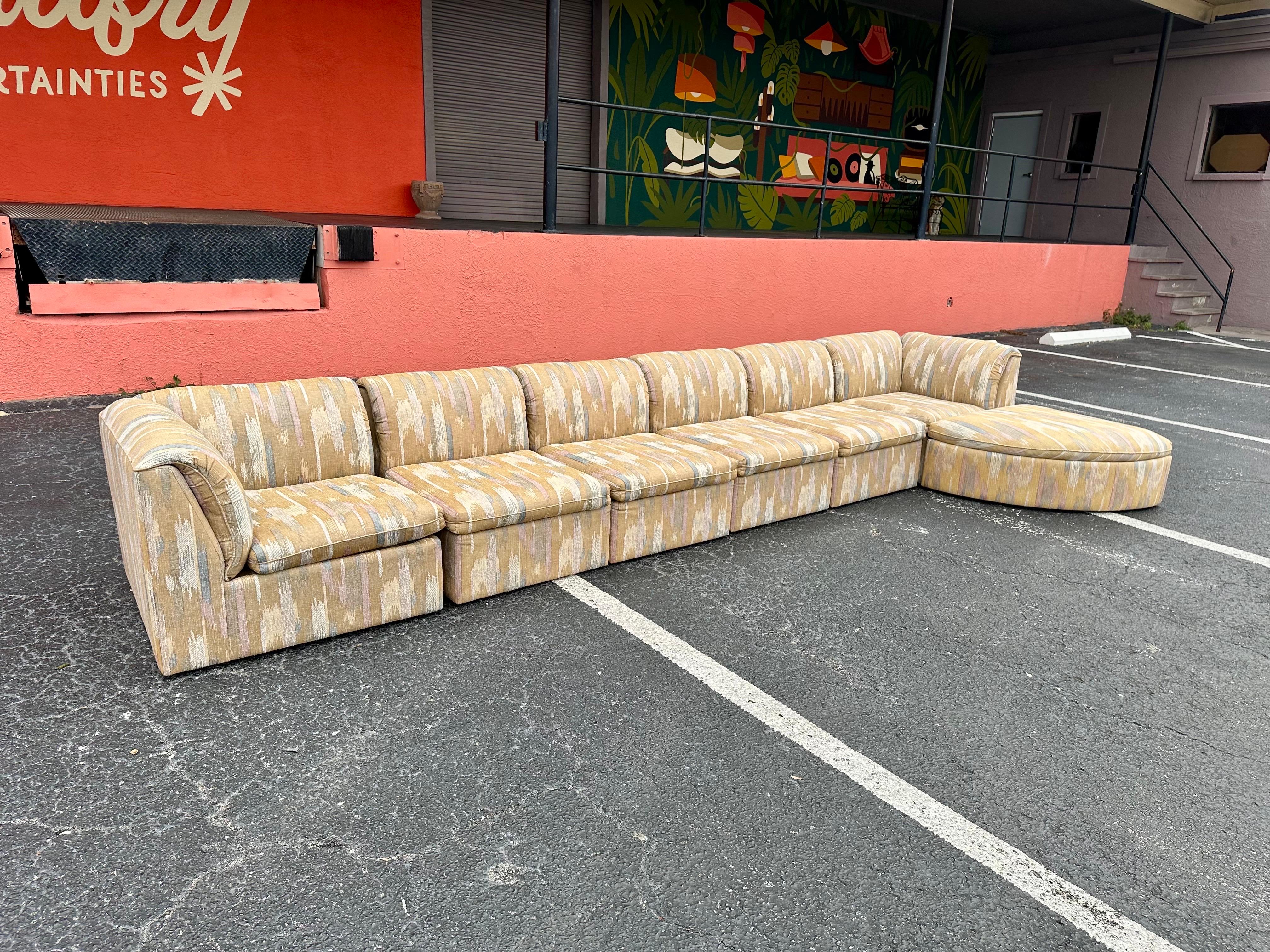 Vintage Postmodern Modular Sectional Sofa 4