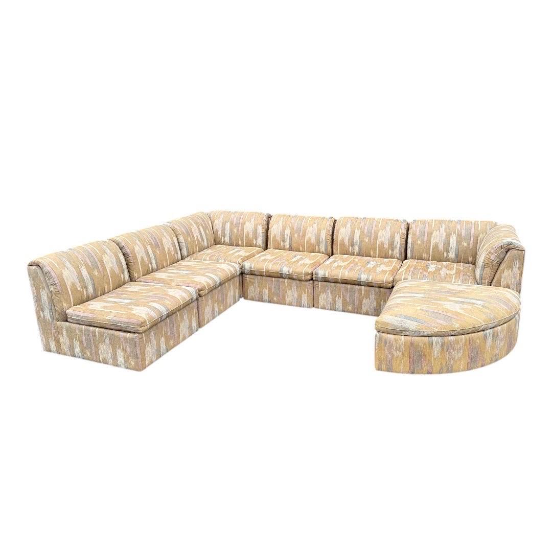Post-Modern Vintage Postmodern Modular Sectional Sofa