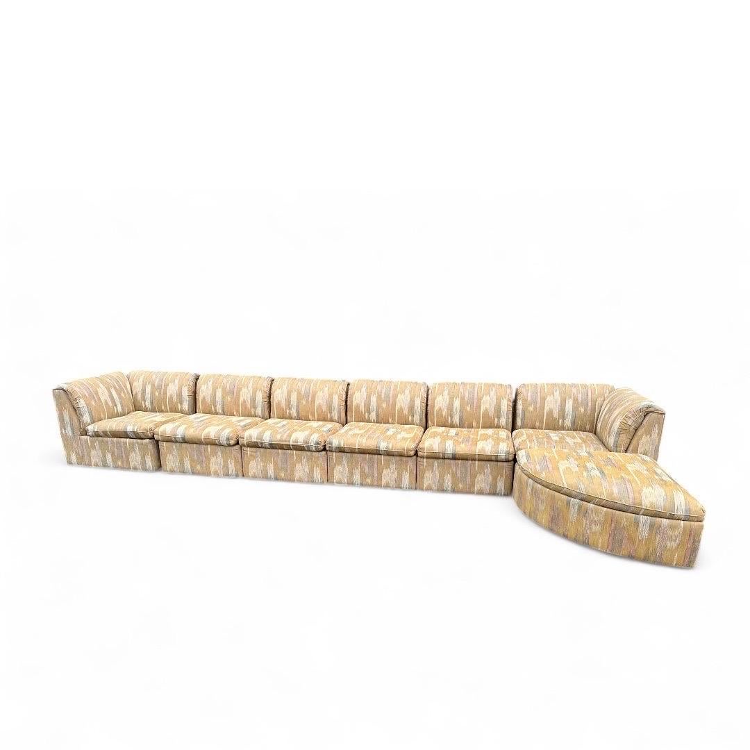 American Vintage Postmodern Modular Sectional Sofa