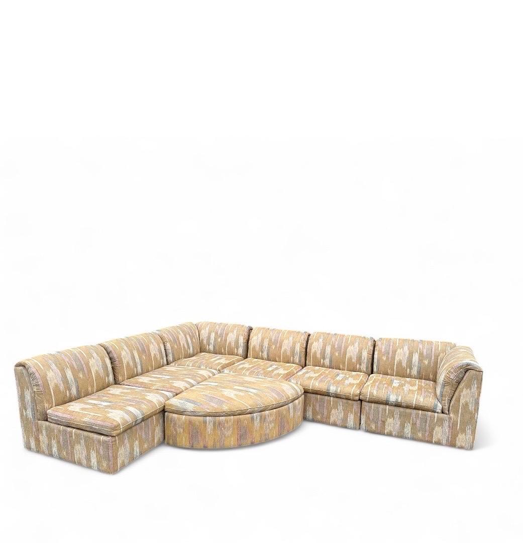 Vintage Postmodern Modular Sectional Sofa In Good Condition In Lutz, FL