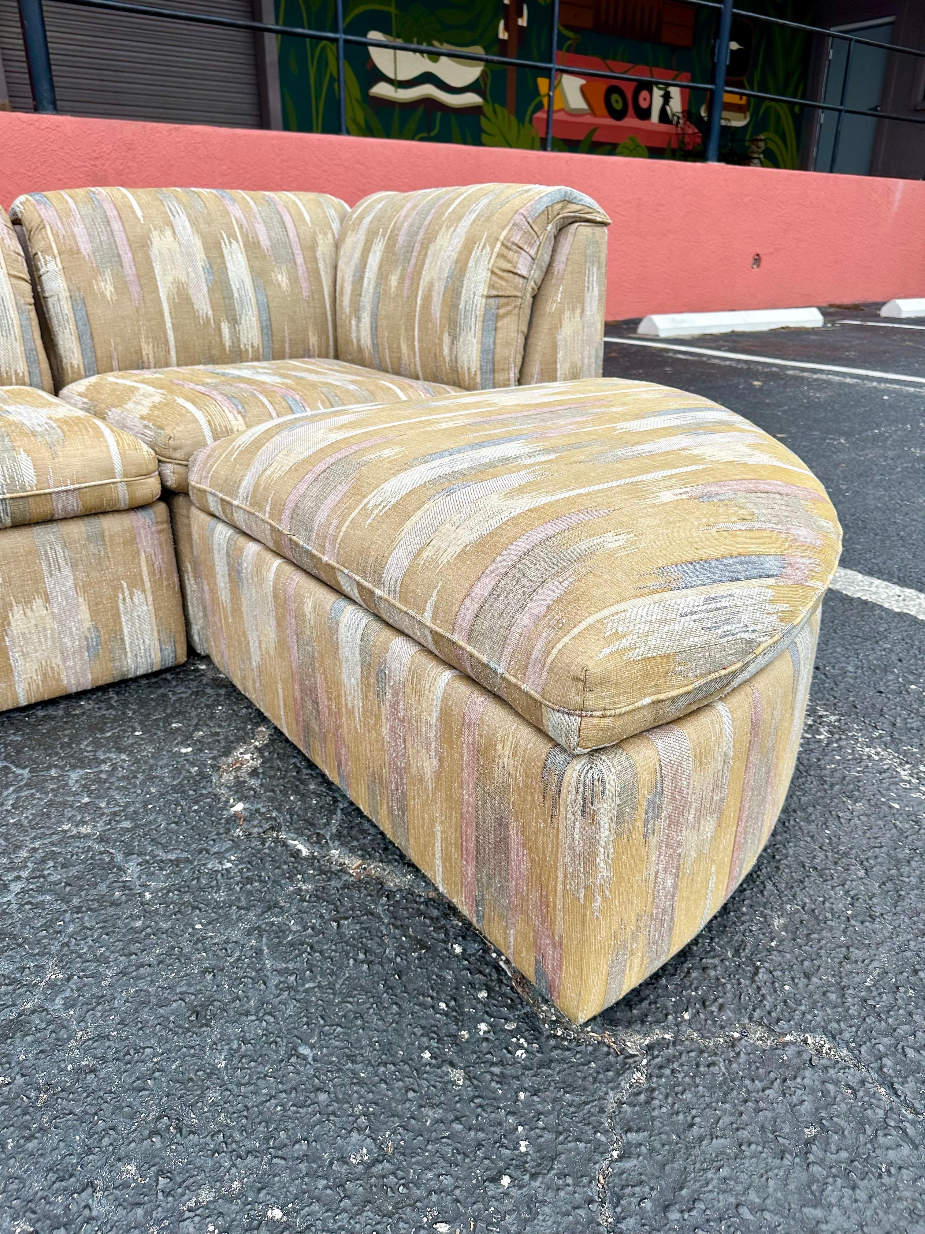 20th Century Vintage Postmodern Modular Sectional Sofa