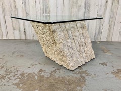 Vintage Postmodern Natural Mactan Stone Side / Coffee Table