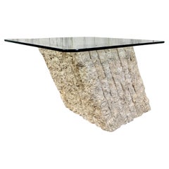 Vintage Postmodern Natural Mactan Stone Side / Coffee Table