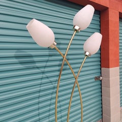 Vintage Postmodern Nova of California Brass Floor Lamp, c1980s