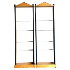 Vintage Postmodern Pediment Etagere- A Pair