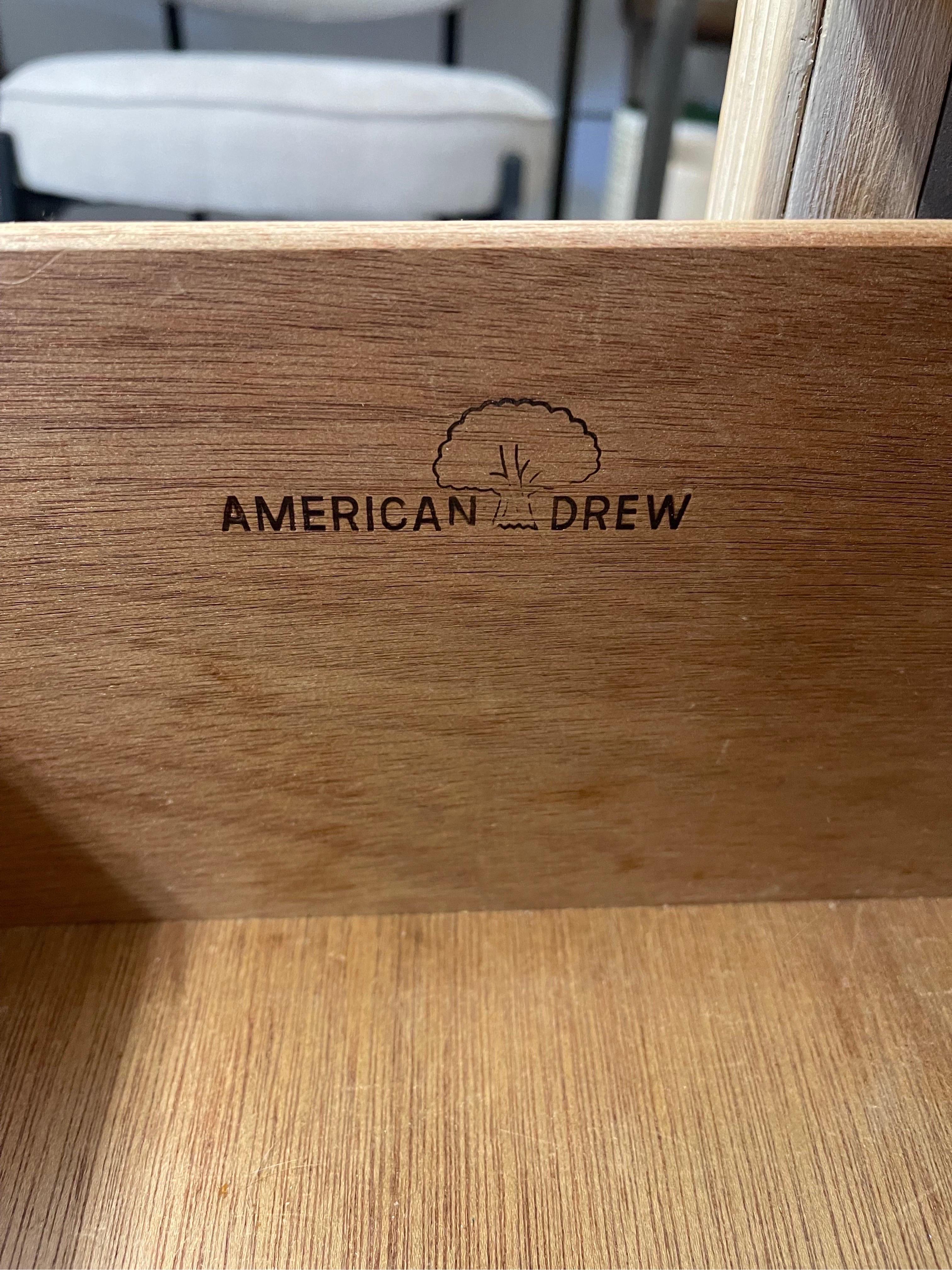 Vintage Postmodern Pencil Reed Side Table by American Drew 1