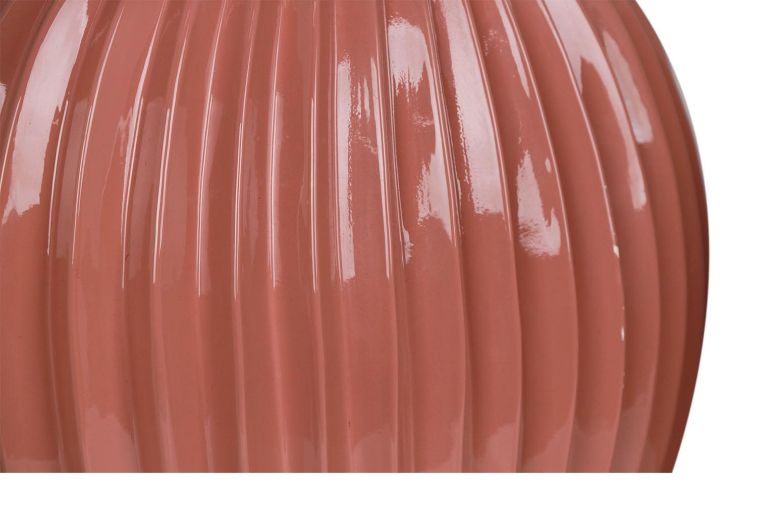 American Vintage Postmodern Pink Mauve Ceramic Table Lamps Pair