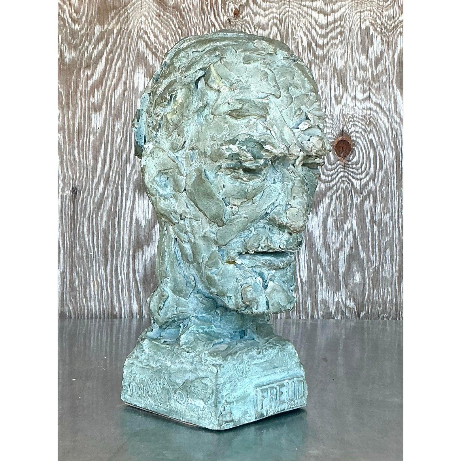 Busto in gesso postmoderno vintage di Freud In condizioni buone in vendita a West Palm Beach, FL