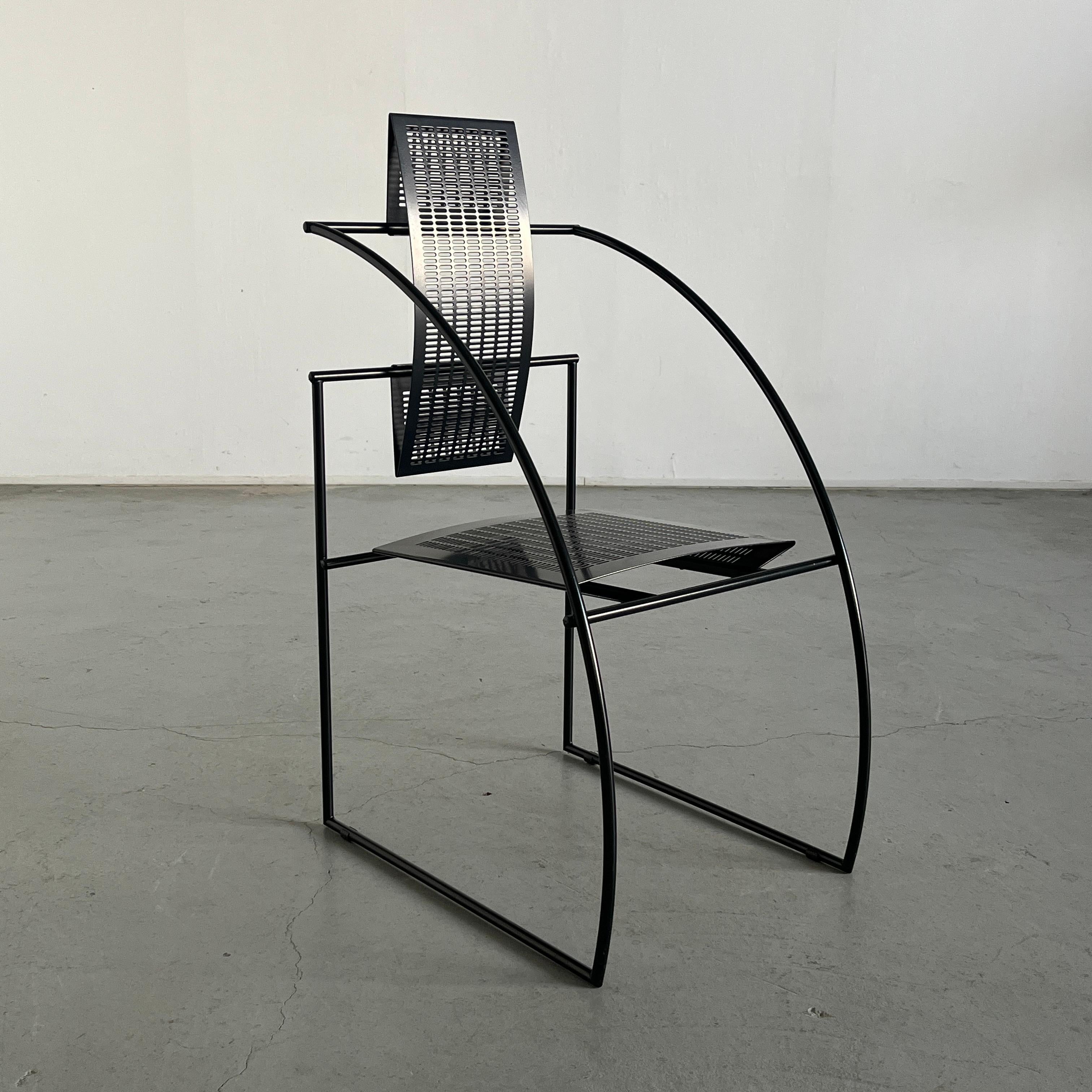 Iconic original 1980s ‘Quinta’ chair designed by Mario Botta and produced by Alias.

During the 1980s, famous Swiss architect, Mario Botta worked with the manufacturer Alias as a designer on a whole range of furniture. Botta’s ingenious designs are