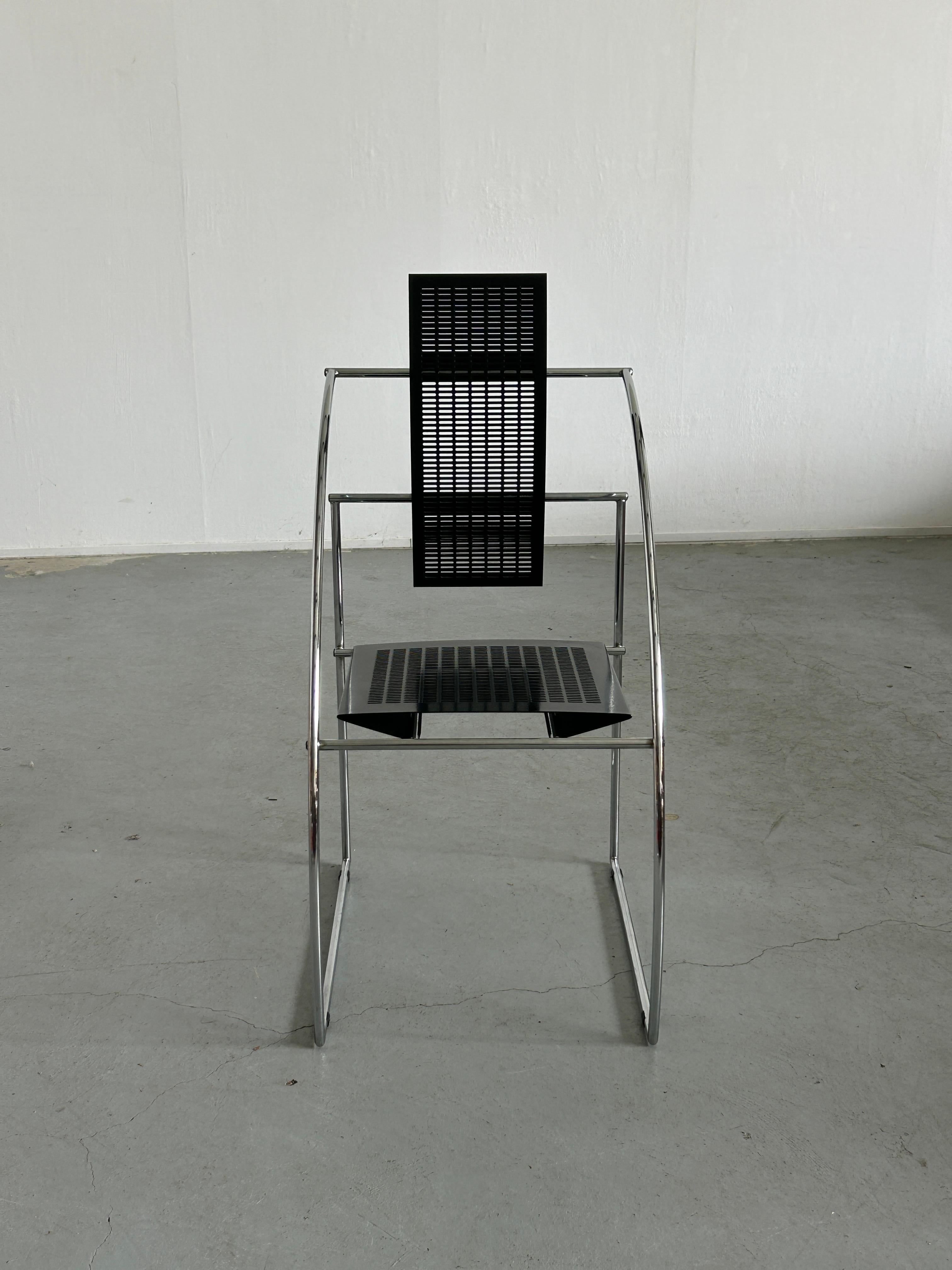Metal Vintage Postmodern 'Quinta' Armchair by Mario Botta for Alias, 1980s Italy