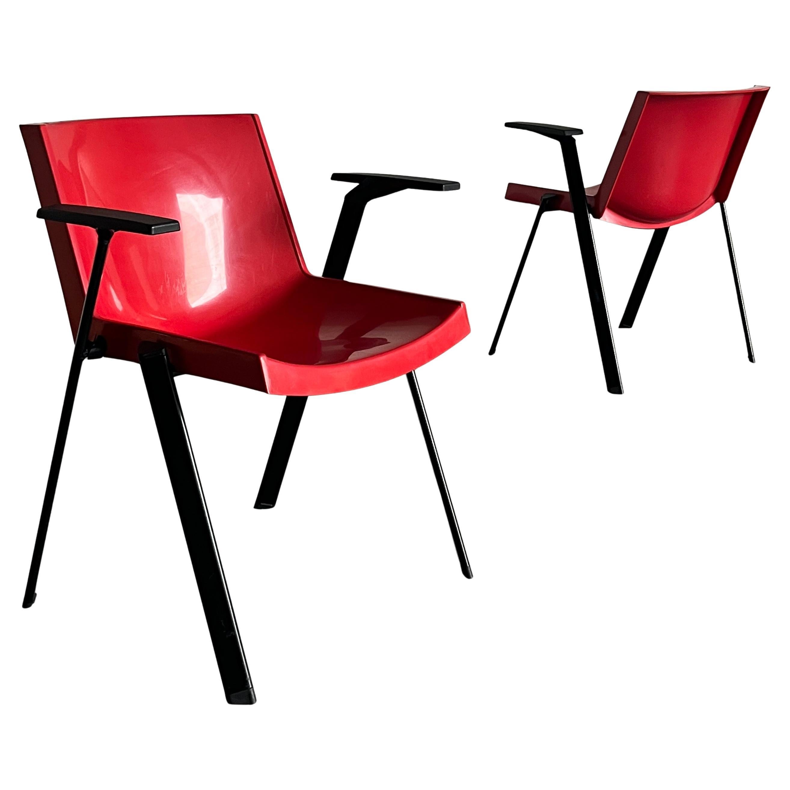Poltrone postmoderne rosse Plurima vintage di Roberto Lucci & Paolo Orlandini, anni '90