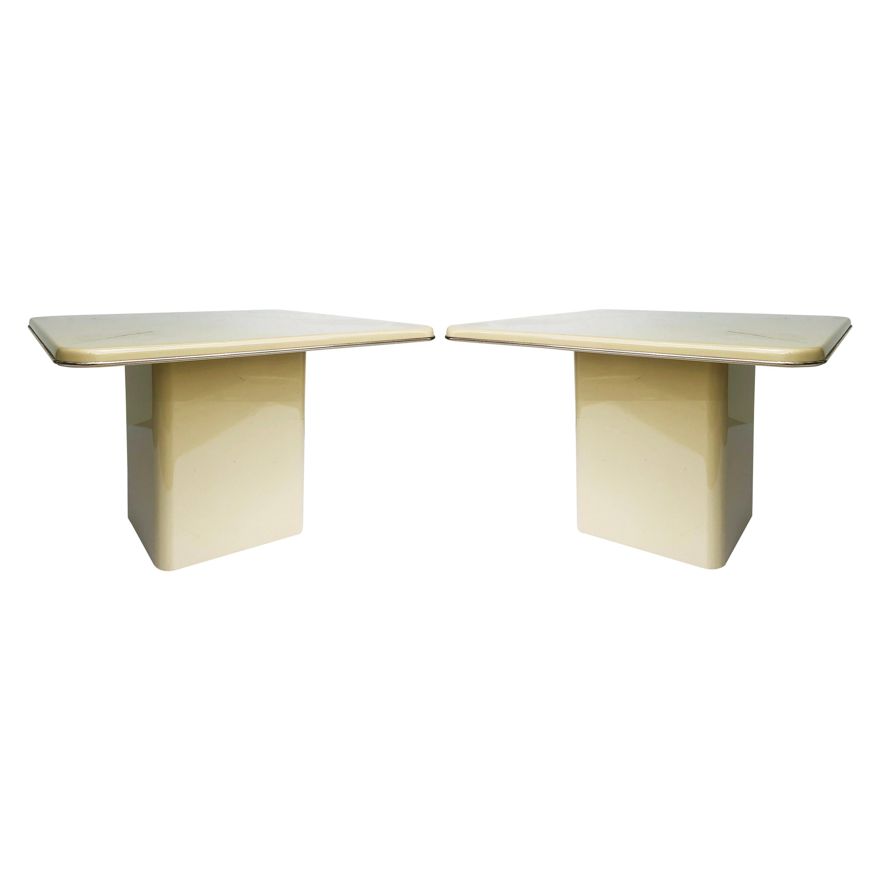Vintage Postmodern Rougier Sculptural Side Tables, 1980s