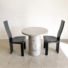 Vintage Postmodern Round Dining Table With Ettore Sottsass Veneer