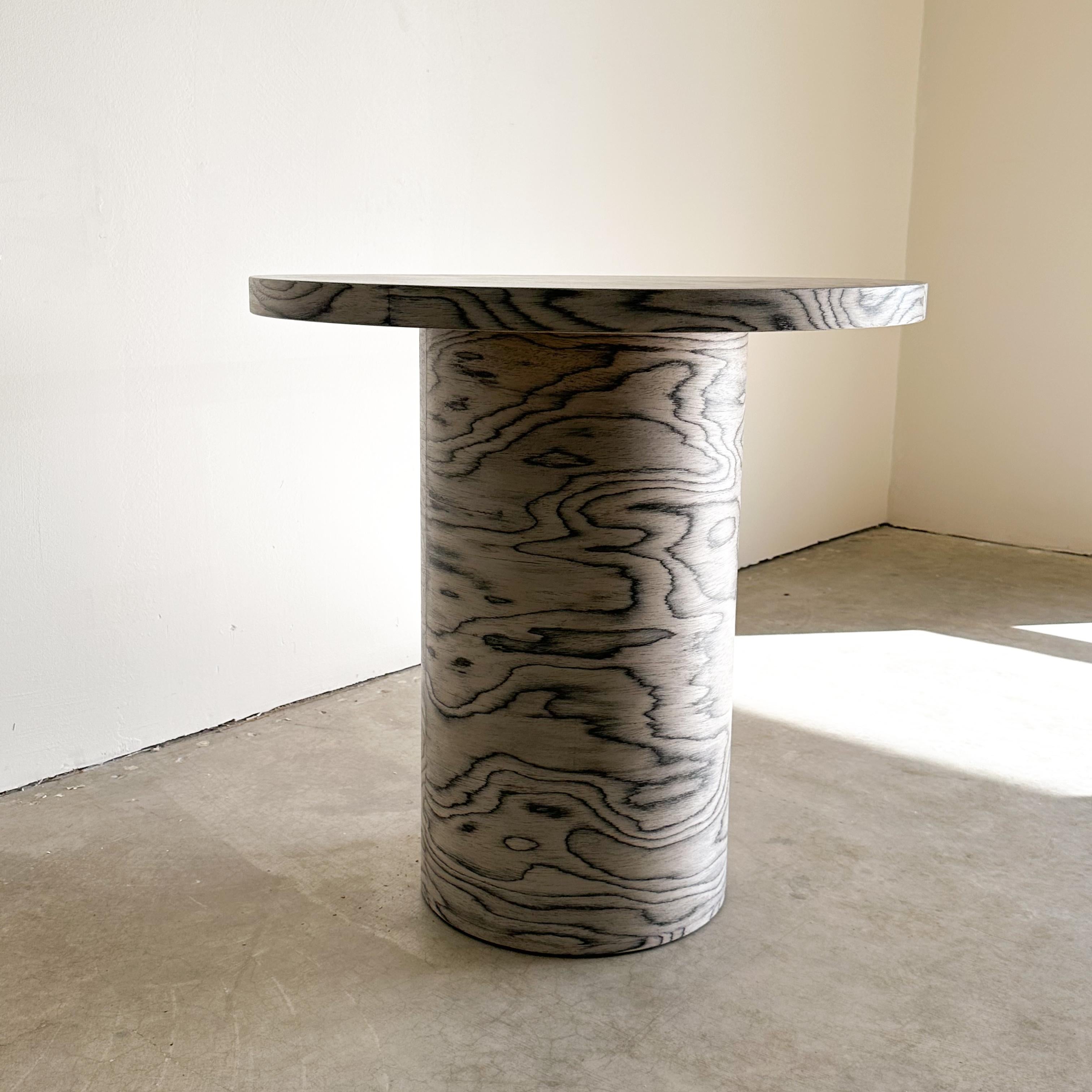 Wood Vintage Postmodern Round Dining Table With Ettore Sottsass Veneer 