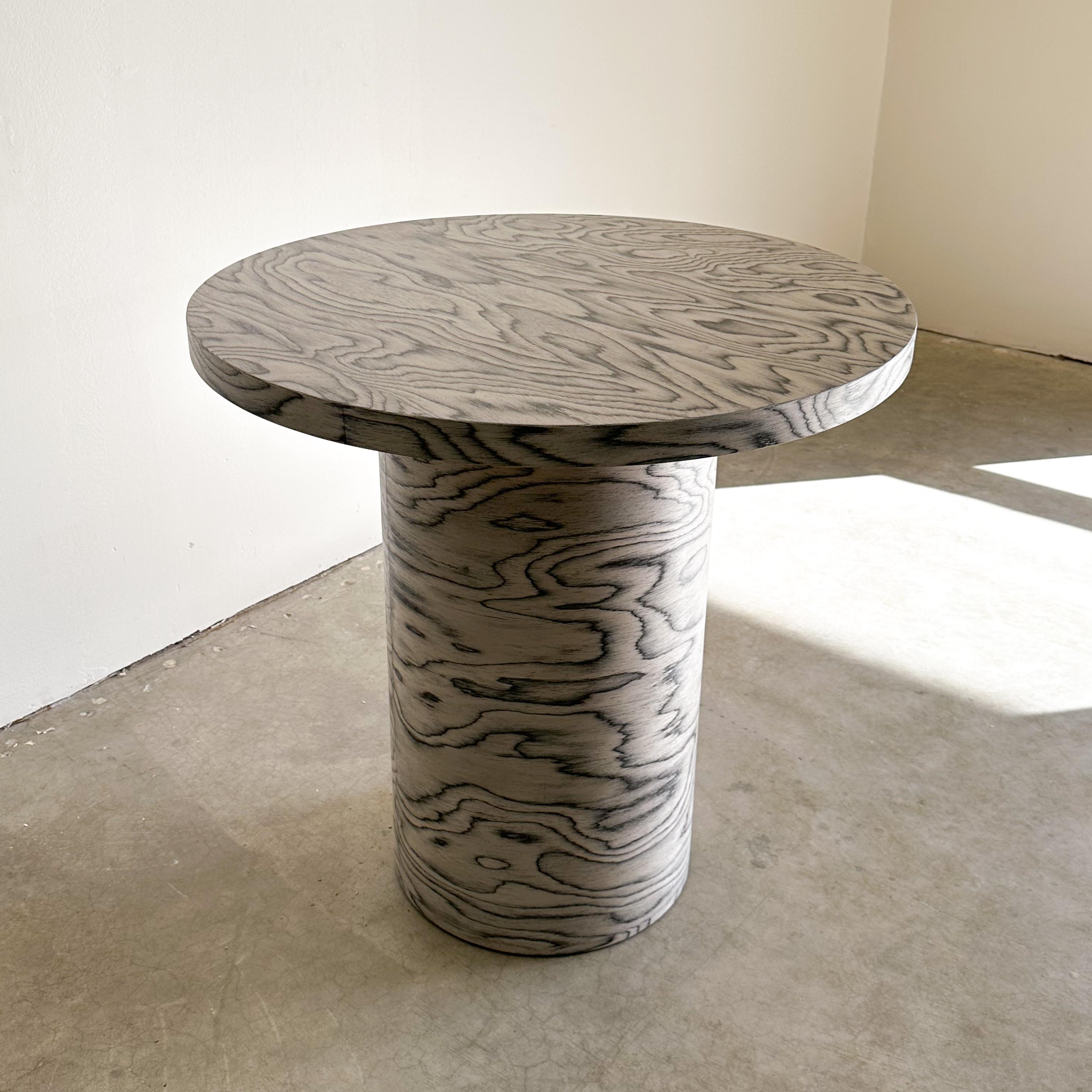 Vintage Postmodern Round Dining Table With Ettore Sottsass Veneer  1
