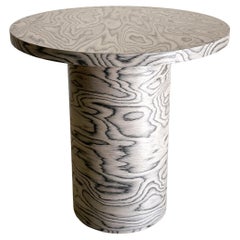 Vintage Postmodern Round Dining Table With Ettore Sottsass Veneer
