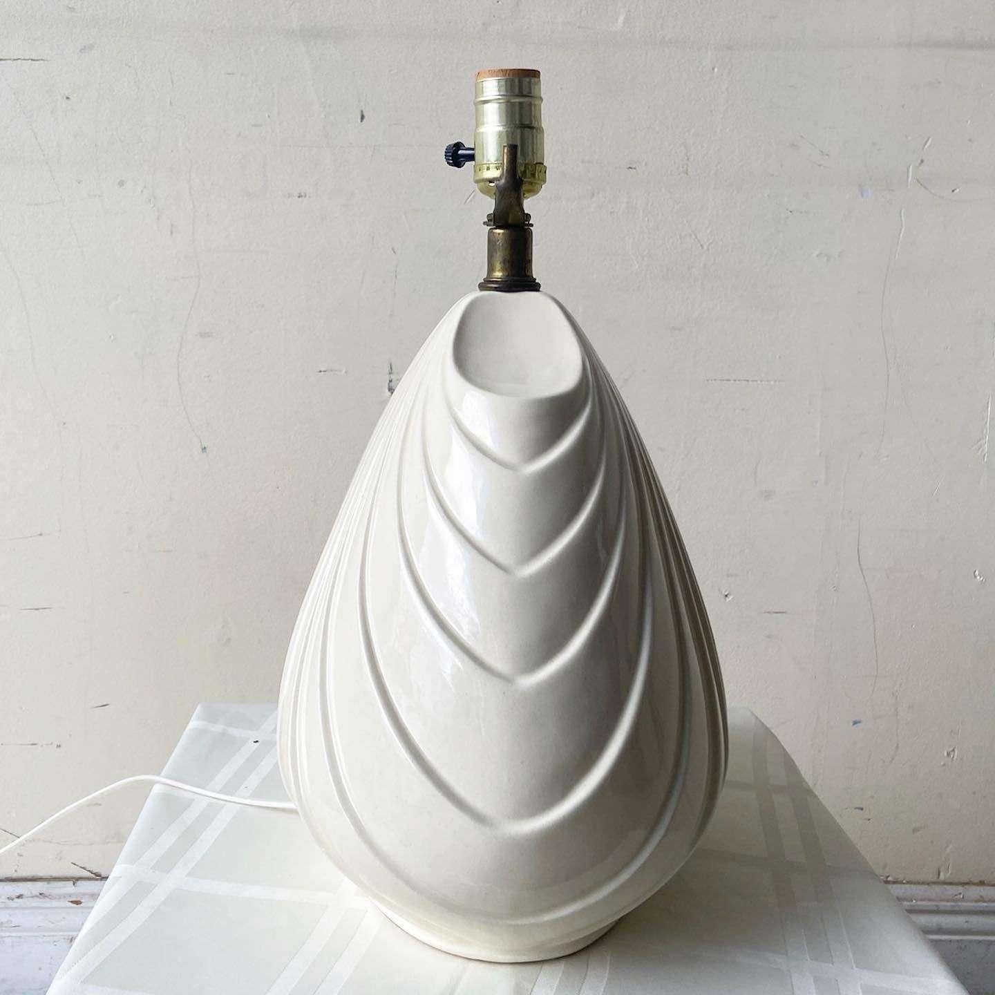 Post-Modern Vintage Postmodern Sculpted Ceramic Table Lamp For Sale
