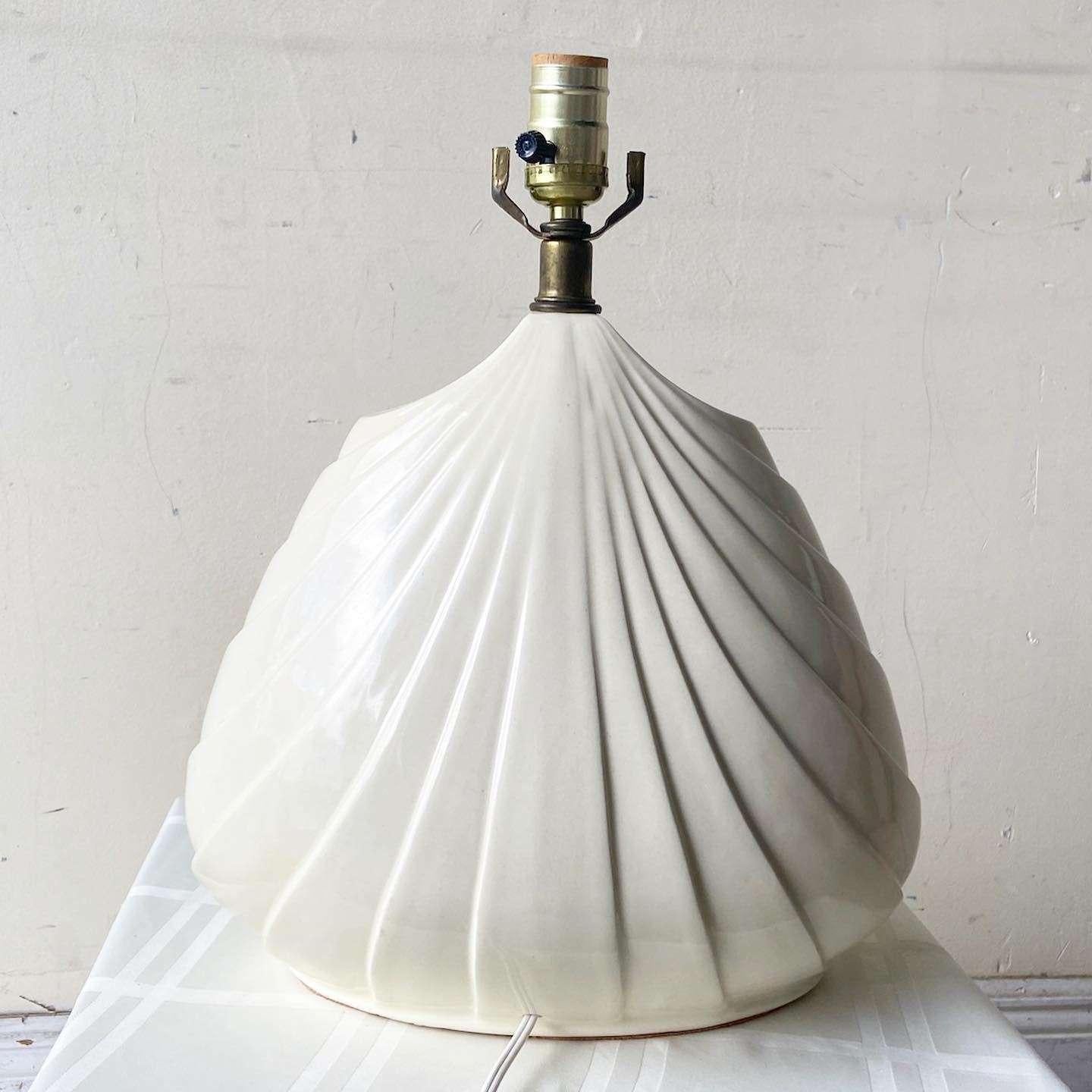 American Vintage Postmodern Sculpted Ceramic Table Lamp For Sale