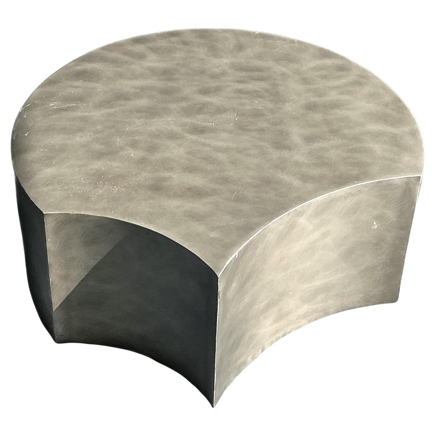 Vintage Postmodern Sculpted Metal Coffee Table For Sale