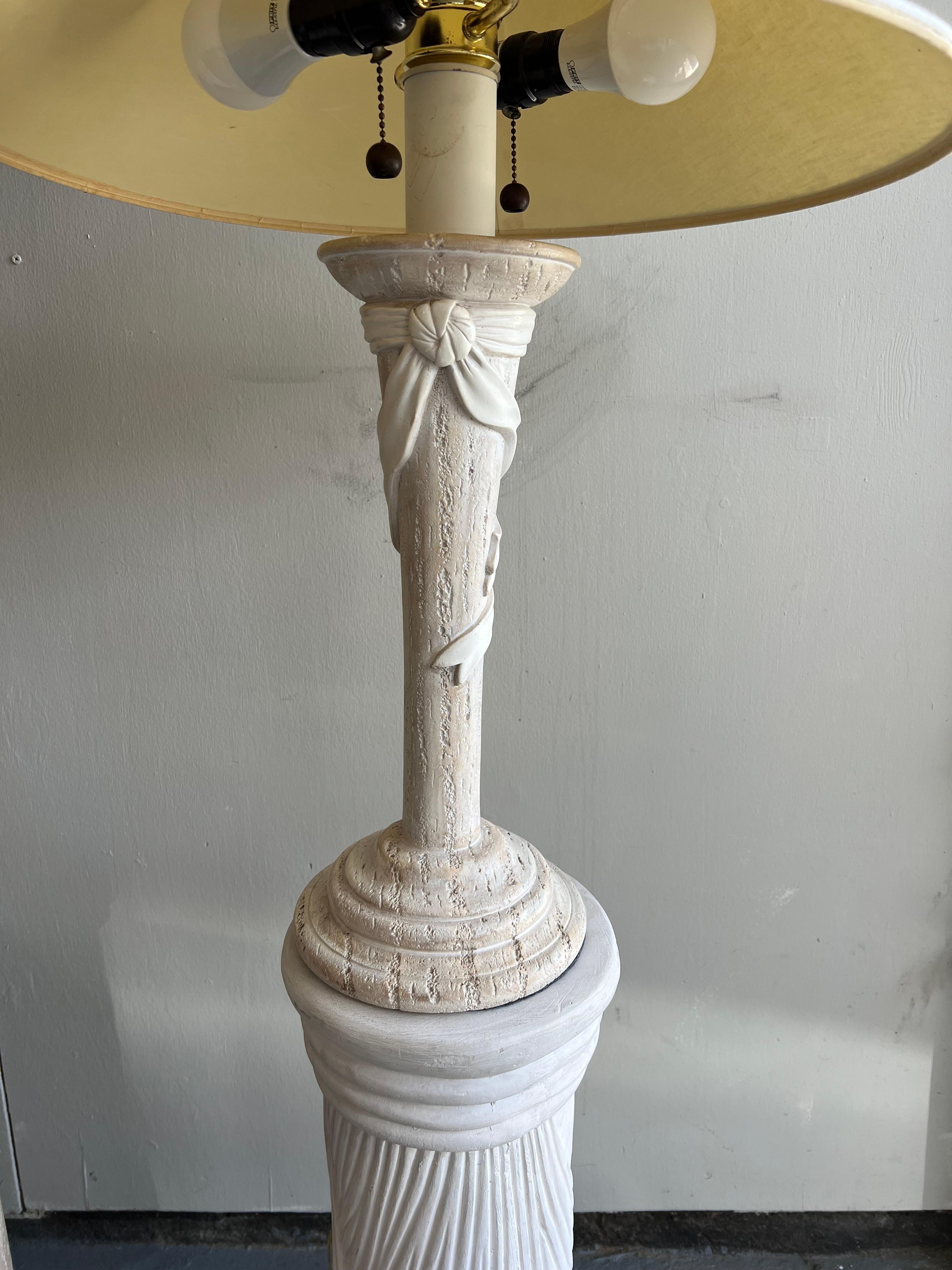 Carved Vintage Postmodern Sculptural Ribbon Table Lamp