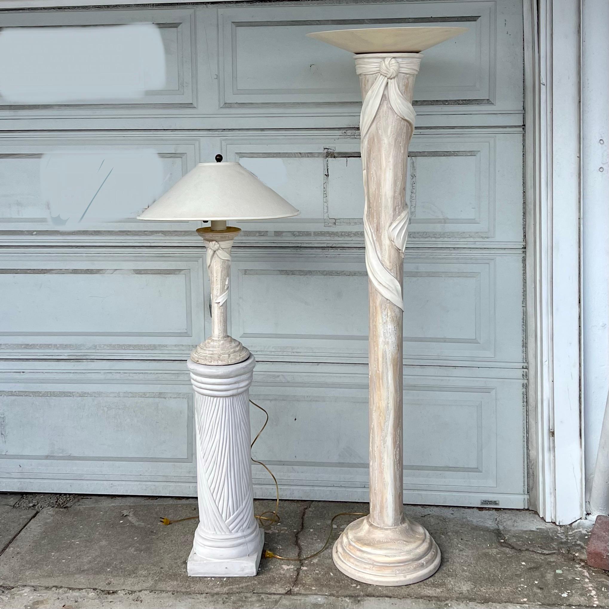 Stone Vintage Postmodern Sculptural Ribbon Table Lamp