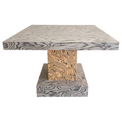 Vintage Postmodern Square Dining/Games Table, Ettore Sottsass Style, 1980s