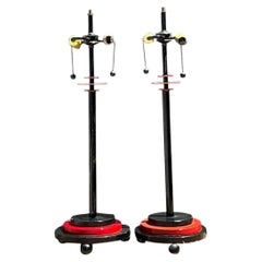 Vintage Postmodern Stacked Disc Lamps - A Pair