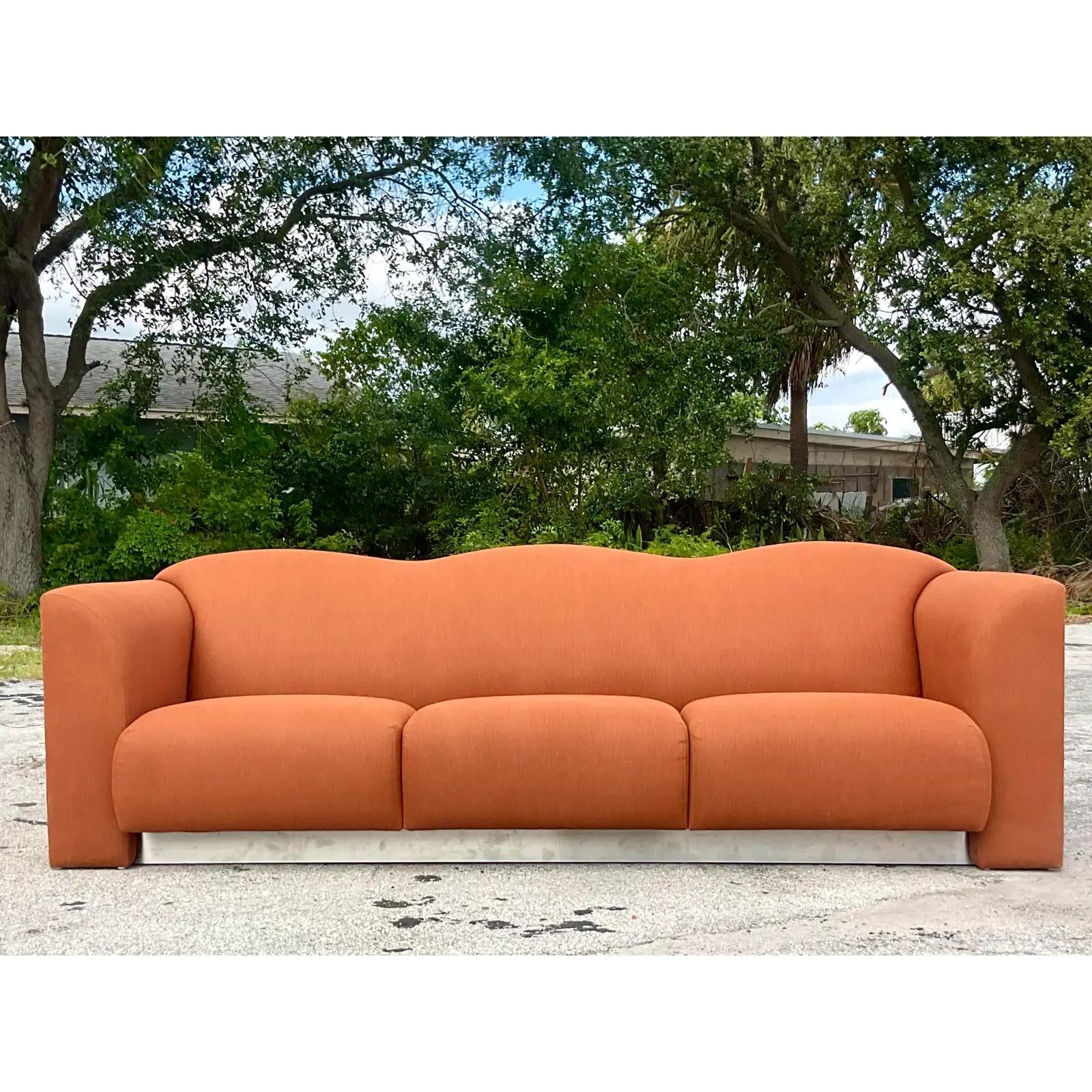 Vintage Postmodern Stanley Jay Friedman “El Morocco” Squiggle Sofa In Good Condition In West Palm Beach, FL