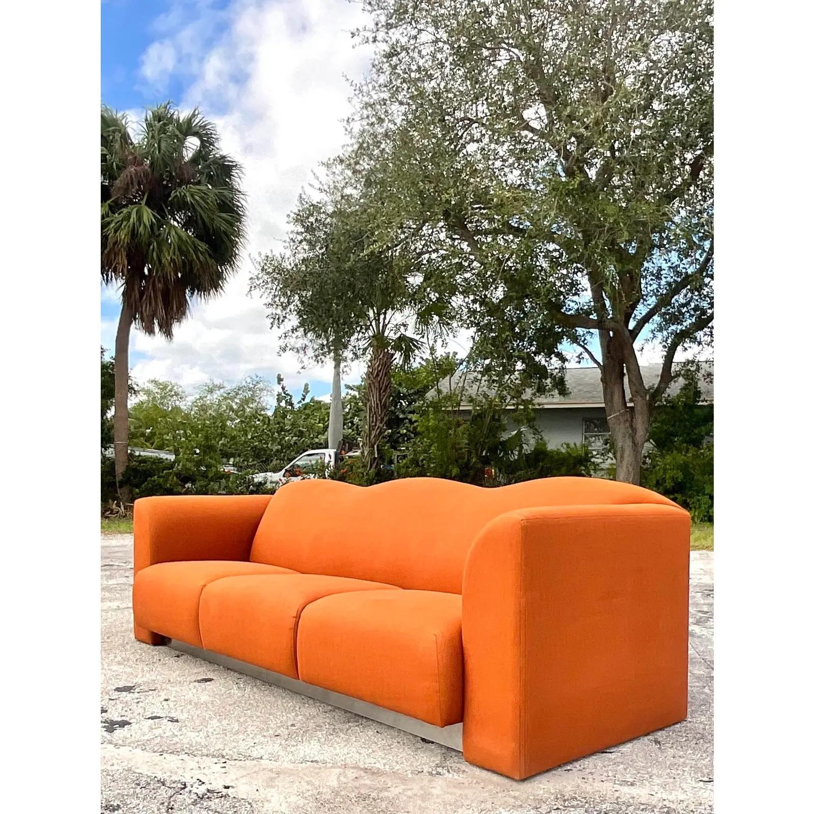 Fabric Vintage Postmodern Stanley Jay Friedman “El Morocco” Squiggle Sofa