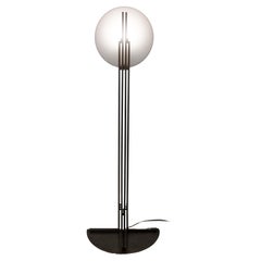 Vintage Postmodern Steel & White Acrylic Shade Architectural Accent Floor Lamp