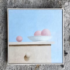 Vintage Postmodern Still Life Original Oil on Canvas Painting