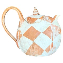 Postmoderne Studio Pottery-Teekanne, Vintage