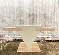 Vintage Postmodern Tessellated Stone Triangle Credenza