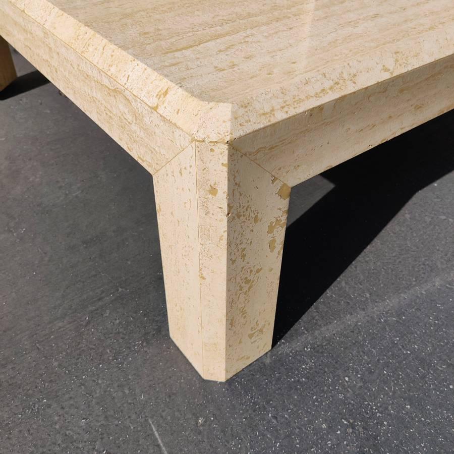 20th Century Vintage Postmodern Travertine Coffee Table