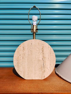 Vintage Postmodern Travertine Table Lamp