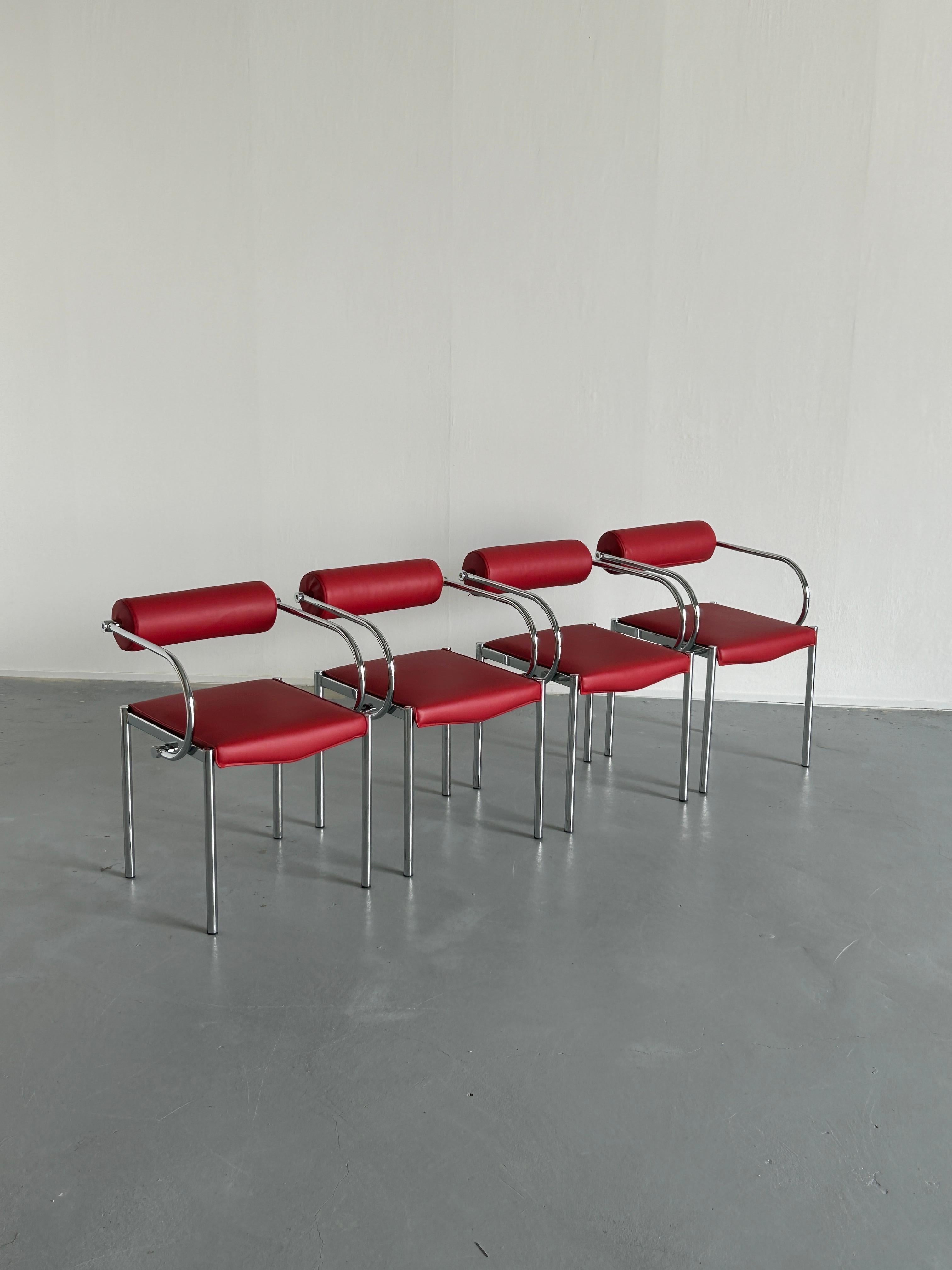 Italian Vintage Postmodern Tubular Chairs in the style of Arcadia Chairs by Paolo Piva