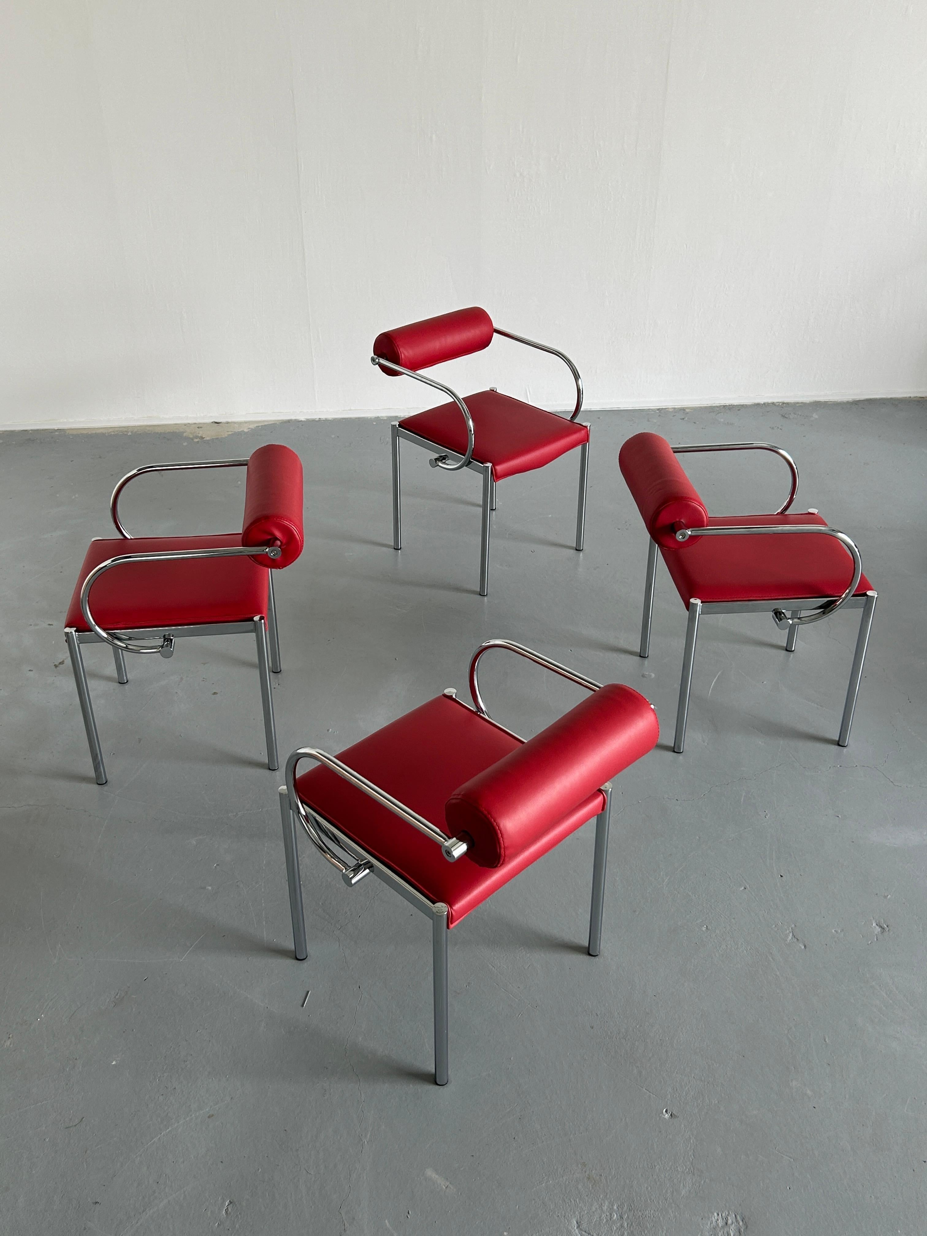 Vintage Postmodern Tubular Chairs in the style of Arcadia Chairs by Paolo Piva In Good Condition In Zagreb, HR