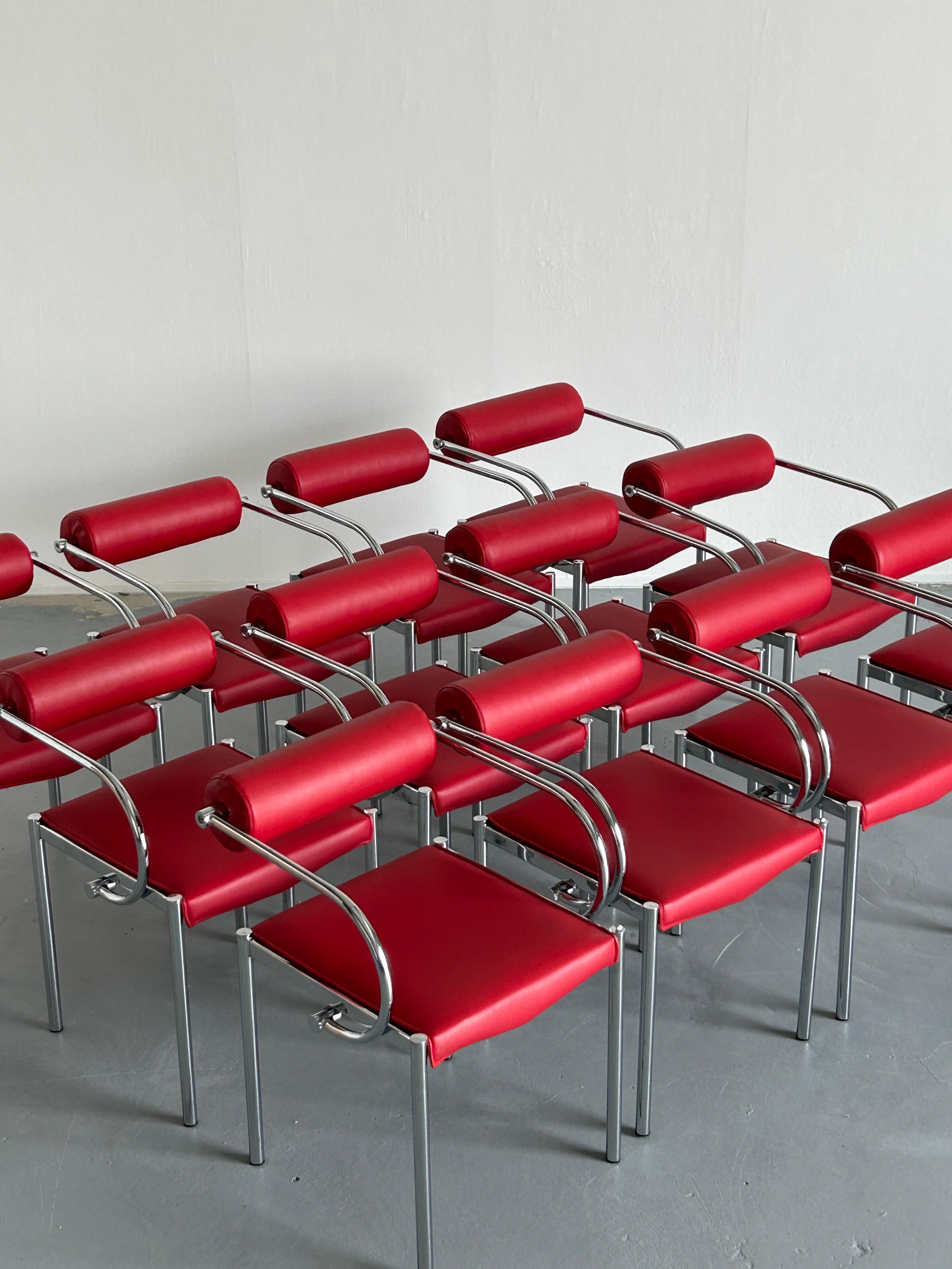 Metal Vintage Postmodern Tubular Chairs in the style of Arcadia Chairs by Paolo Piva